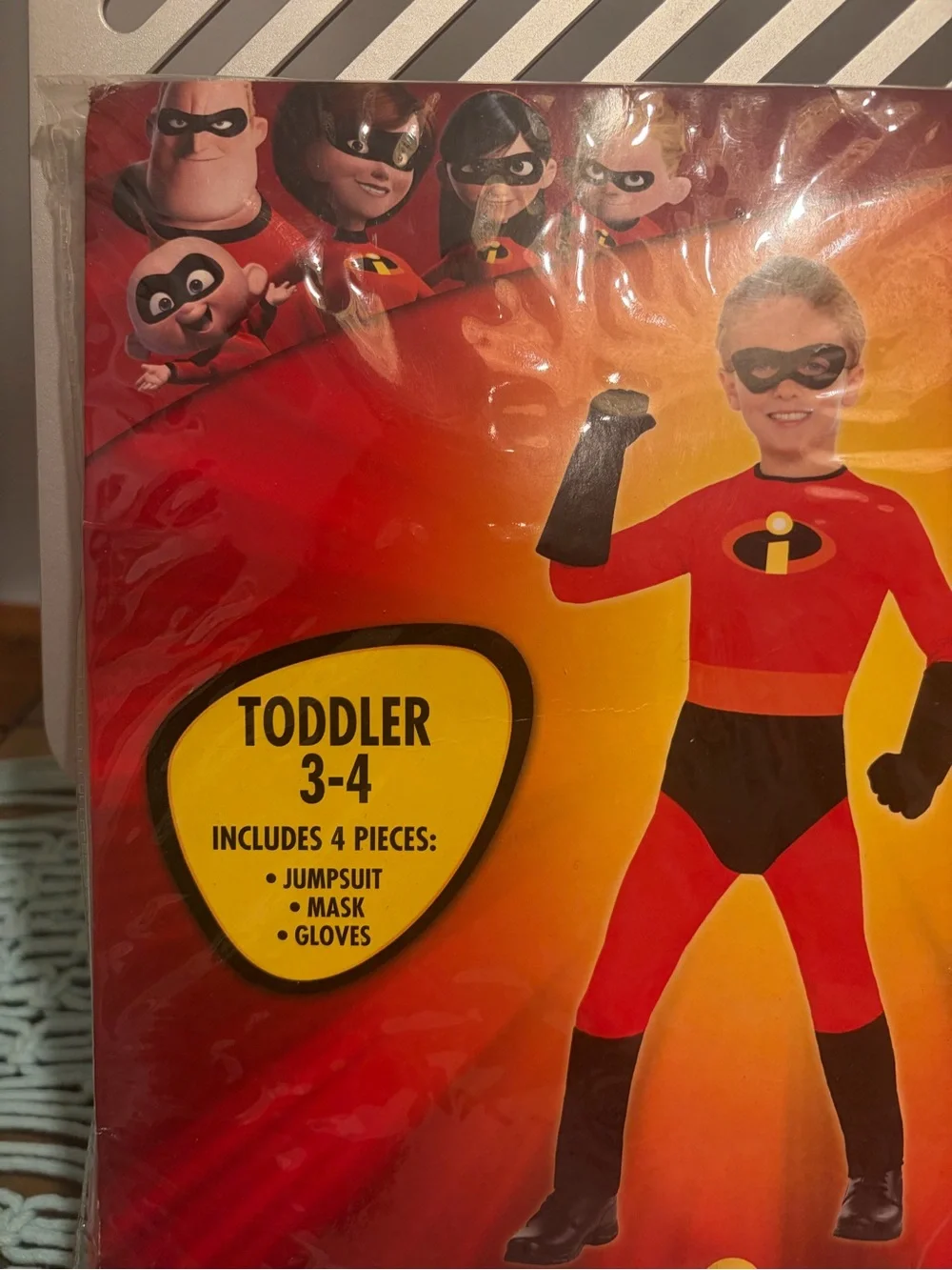 Disney The Incredibles Dash Toddler Costume 3T 4T Red Black Jumpsuit Mask New